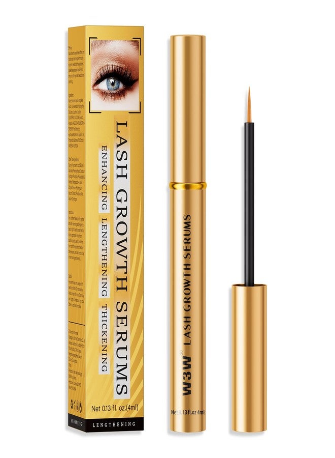 W3W Eyelash Serum - Nourishing eyelash Growth Serum for Eyelash Growth for Natural Longer, Fuller,and Thicker Lashes(Gold)4ML - Image 1